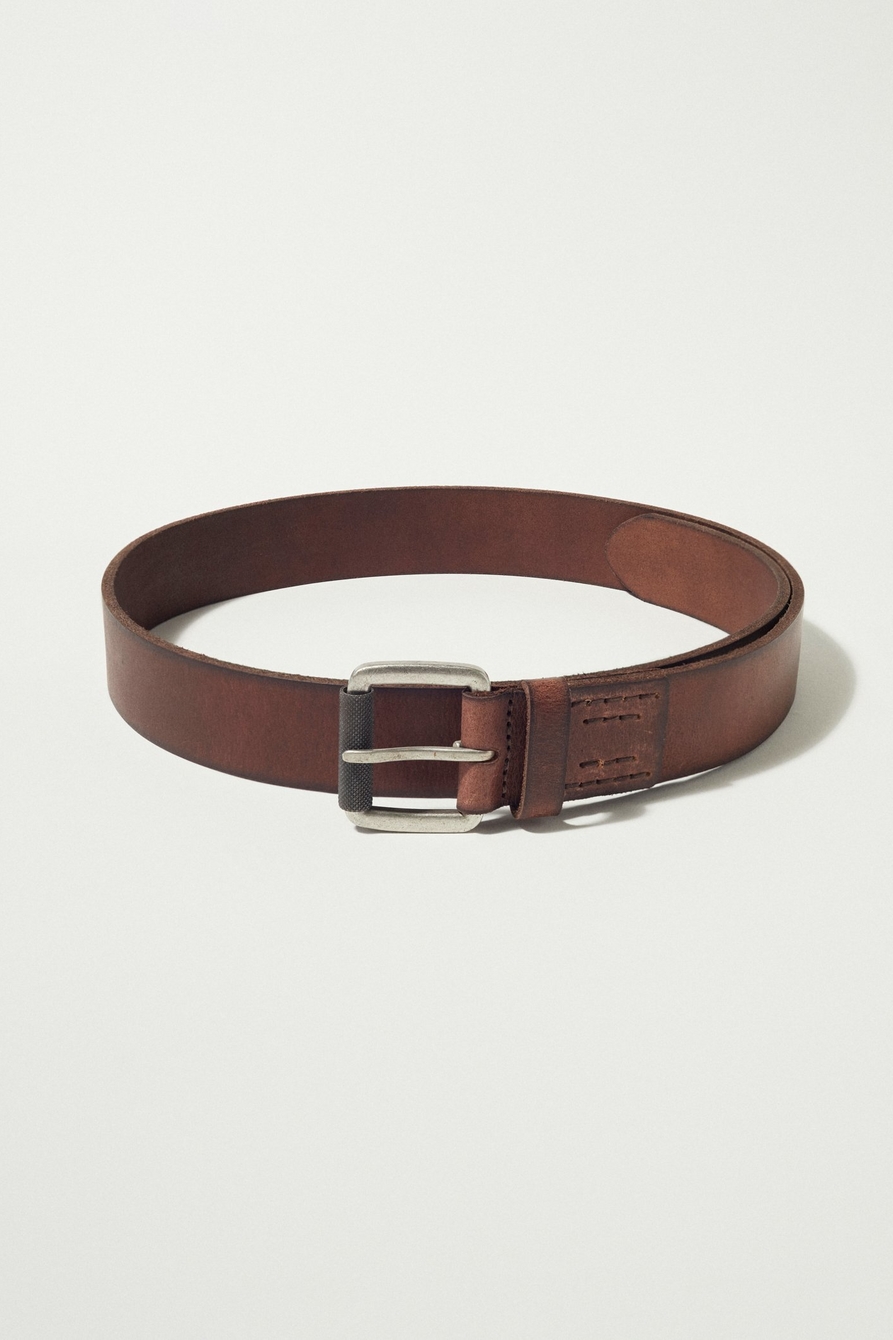 men's leather tab belt